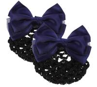 Gadpiparty 2 Piezas Redecilla para Moños de Tejido Azul Lazo, Accesorios Cabello que Sujetan el Moño y Mantienen el Cabello Recogido para Ocasiones Formales y Bodas