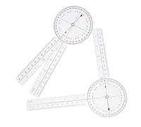 Gadpiparty 2 Piezas Regla de Goniómetro Transparente Medidor de Ángulos para Estudiantes y Profesionales para Matemáticas Ingeniería y Dibujo
