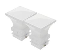 Gadpiparty 2 Piezas Unidades de Remates para Barra de Cortina de Metal Tapas Decorativas Reforzadas Compatibles Acabado Limpio Protección contra Polvo Blanco para Salón Cocina Oficina y Baño