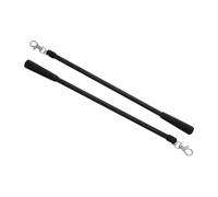 Gadpiparty 2 Piezas Varilla Gancho Cortinas de Fibra 30.5cm de Vidrio para Resistente al Impacto con Soporte Elegante y Minimalista Negro para Baño Hotel