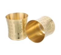 Gadpiparty 2 Piezas Vintage Brass Tea Cups Traditional Chinese Teacup For Rituals And Tasting Retro Holy Water Offering Bowls For Buddhist Ceremony And Meditation