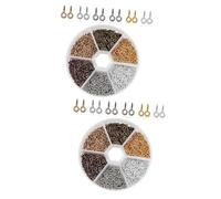 Gadpiparty 2 Series Ganchos De Ojo Tornillo Para Joyería Accesorios De Colgante Aleado Resistente La Oxidación Caja De Almacenamiento Incluida Perfectos Para Manualidades Diy 600 Piezas*2