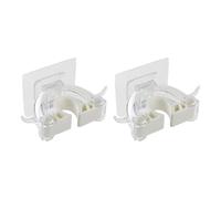Gadpiparty 2 soportes para fregona de pared sin perforaciones, gancho para escoba, gancho blanco sin costuras, organizador para el hogar, cocina y baño