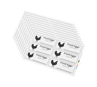 Gadpiparty 20 hojas autoadhesivas de huevos frescos para cajas de huevos, etiquetas multiusos para fecha de alimentos y productos enlatados que garantizan la seguridad alimentaria y la gestión de la