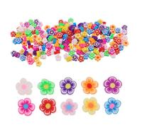 Gadpiparty 200 Piezas Handmade Polymer Clay Blossom Charms Floral Pendants For DIY Jewelry Making Bracelets Keyrings Scrapbooking