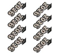 Gadpiparty 2026 Parches Bordados de Graduación Termoadhesivos Coser 8 Piezas en Negro y Dorado Apliques para Ropa Sombreros y Mochilas Decoración para Temporada de Graduación