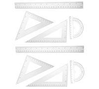 Gadpiparty 2juegos Escuadras para Estudiantes Regla De Dibujo De Ingeniería Transportador De Geometría Material De Dibujo Arquitectónico para Clase De Matemáticas y Diseño Técnico