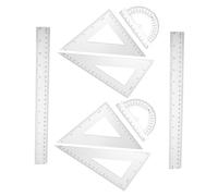 Gadpiparty 2juegos Escuadras Regla Transparente Transportador para Enseñanza De Matemáticas Regla Triangular De Dibujo Profesional Juego De para Dibujar Clase o Taller
