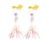 Gadpiparty 2piezas Juguetes de Columpio Colgantes para Gatos Coloridos Juguete de Diversión Interactivos Ajustables para Burlarse Gatos la Puerta