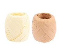 Gadpiparty 2rollos Cinta Natural De Rafia Dúo Para Manualidades y Papel De Regalo Cuerda Resistente Para Envolver y Crear Pantallas De Lámparas Diy Tonos Beige