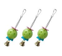 Gadpiparty 3 Campanas para Jaula de Loro de Tamaño Pequeño y Mediano, Accesorio Colgante de Acrílico y Metal, Juguete para Picotear Pájaros Adecuado para Entrenamiento y Color Aleatorio