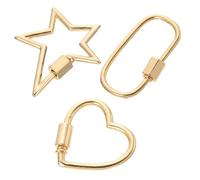 Gadpiparty 3 Piezas de Cierres de Mosquetón de Cobre Dorado para Collares Diseño Único, Conectores de Enlace para Joyería DIY Creativa, Textura Cómoda y Uso Versátil Estilo Varios estilos