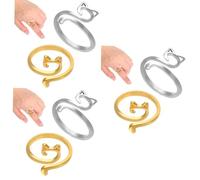 Gadpiparty 3 Series Anillo Guía De Hilo De Ganchillo Dedo De Tejer Anillos De Dedo Abiertos De Ganchillo De Punto Bloqueo De Ganchillo Anillo De Ganchillo Anillo De Hilo Aleación 4 Piezas X 3