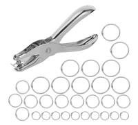 Gadpiparty 30 Piezas Anillos para Carpetas Metálicos de Encuadernación 15mm 25mm 35mm con Perforadora Pequeña, Clips de Hojas Sueltas para Oficina, Escuela y Manualidades, Pack 31 Unidades