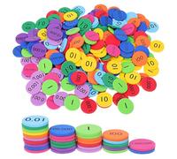 Gadpiparty 300 discos de valor posicional, coloridos discos de conteo de eva, chips de conteo de números de aprendizaje temprano, colores surtidos, habilidades matemáticas tempranas