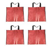 Gadpiparty 4 bolsas de comestibles reutilizables de tela no tejida con asa, fáciles de almacenar, bolsas decorativas para camping, picnic y viajes de conducción autónoma