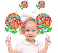 Gadpiparty 4 Grandes accesorios para piruletas para niños Representaciones de baile y decoraciones de fiesta Adornos de dulces falsos para sesiones fotográficas y rendimiento escénico