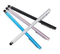 Gadpiparty 4 lápices capacitivos universales para tabletas y teléfonos, bolígrafos táctiles de precisión con colores negro, plateado, rosa, azul para dibujar y escribir en pantallas táctiles