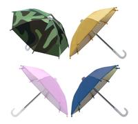 Gadpiparty 4 Mini Paraguas para Teléfonos Móviles, Parasol Portátil de Poliéster Resistente, Colores Surtidos (Amarillo, Rosa, Camuflaje, Azul Marino), Accesorio para Bicicleta y Motocicleta