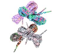 Gadpiparty 4 Pares de Cordones Reflectantes para Zapatillas Deportivas Diseño de Leopardo, Tela Suave y Estilo Único para Uso Casual y Deportivo