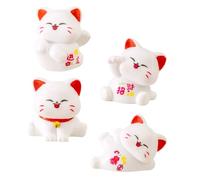 Gadpiparty 4 Piezas Muñeca del Gato Suerte Miniatura De Gato Adorno De Gatito para Escritorio Encantadora Fortuna Bonsái Decoración De Gatito