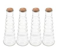 Gadpiparty 4 Piezas Pequeña Botella de Vidrio para Pintar con Arena y Deseos, con Tapón de Corcho Reutilizable y Cuerpo Bien Pulido, Adecuado para Decoración y Manualidades