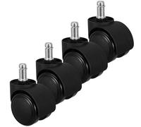 Gadpiparty 4 Piezas Ruedas Giratorias de Nylon para Silla de Oficina 2 Pulgadas Pasador de 11 Mm, Juego de 4 Ruedas de Repuesto Silenciosas y Resistentes para Muebles, Uso en Escritorio y