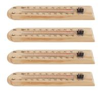 Gadpiparty 4 Piezas Termómetro de Madera para Bodegas y Elaboración Casera, Monitorización Precisa del Clima, Montaje en Pared que Ahorra Espacio, Diseño Clásico y Analógico
