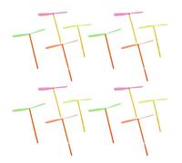 Gadpiparty 40 Piezas De Empuje Manual Libélula De Bambú Mosca del Dragón Juguetes Voladores para Niños Juguetes De Bambú Bola Helicópteros RC Juguetes para Niños Pajitas De Disco Juego De