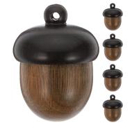 Gadpiparty 5 colgantes de bellota de madera con diseño que se puede abrir para manualidades y decoraciones colgantes, dijes de bellota de madera natural sin terminar que mejoran la creatividad y los