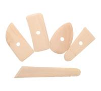 Gadpiparty 5 Herramientas para Esculpir Arcilla de Cerámica, Raspadores de Madera Natural para Modelado y Tallado, Kit de 5 Piezas para Manualidades y Bricolaje Artístico