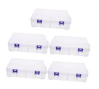Gadpiparty 5 Piezas Caja De Almacenamiento De Plástico Organizadores Almacenamiento De Aretes Vacío Recipiente Contenedor De Almacenamiento Para Taladros De Uñas Largo El Plastico