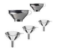 Gadpiparty 5 Piezas Embudos de Transferencia de Mermelada, Embudos Pequeños, Acero Inoxidable, Plata, Reutilizables y Portátiles, para Pimienta en Polvo y Aceite, Uso en Cocina