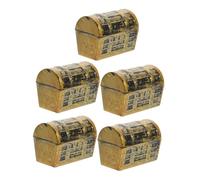 Gadpiparty 5 piezas Mini Cofres Tesoro Pirata Decoración Vintage para Casas de Muñecas Accesorios Realistas y Detallados Cofres Infantiles Miniatura para Acuarios y Escenas Miniatura