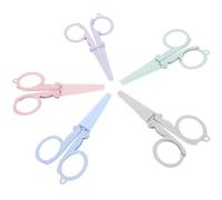 Gadpiparty 5 Piezas Tijeras Plegables Mini Portátiles de Acero Inoxidable, Tijeras de Costura Artesanal Funda Protectora, para Viaje, Manualidades Escolares