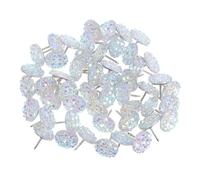 Gadpiparty 50 Piezas Chinchetas Decorativas con Cristales de Resina Brillantes para Tablero de Corcho Alfileres Estéticos para Fotos y Notas Oficina y