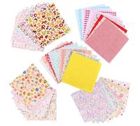 Gadpiparty 50 Telas de Algodón para Patchwork Hechas a Mano Paquete de 50 Piezas Cómodas para Coser a Máquina, Ideales para Quilts y Juguetes en Proyectos de Costura