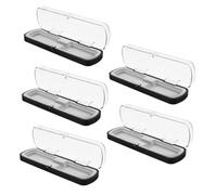 Gadpiparty 5piezas Estuche Rectangular Transparente De Plástico para Lápices Unidades Compartimento Prueba De Polvo para Escritorios De Estudio o Estaciones De Trabajo Organizador para Bolígr