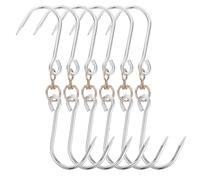 Gadpiparty 6 Ganchos para Colgar Carne Forjada Capacidad de 15kg, Gancho Simple Nº8 de Metal Resistente para Parrilla, Adecuado para Pollo, Res y Salchichas, Uso Doméstico y Profesional