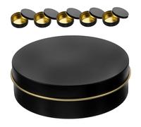 Gadpiparty 6 Piezas Unidades Cajas Metálicas Pequeñas para Velas Estuche Portátil y Práctico para Viaje Recipientes Herméticos de Hojalata para Almacenamiento de Cosméticos y Muestras Negro