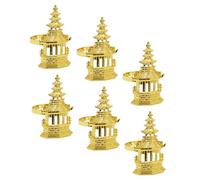 Gadpiparty 6piezas Anillos de Servilleta Dorados Torre Servilleteros Elegantes para Comedor Decoración para Bodas y Fiestas Argollas para Servilletas Funcionales y Sofisticadas