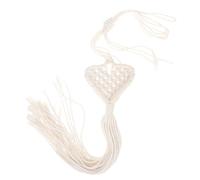 Gadpiparty Abrazadera De Cortina Estilo Nórdico Hecha a Mano Cuerda De Algodón Beige, Hebilla Tejida para Sujetar Cortinas En Salón y Cocina, Accesorio Decorativo Bohemio para Ventana, 1 Unidad