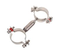 Gadpiparty Abrazadera Doble Ajustable para Tubo de Piscina Diseño Paralelo | Acero Metalizado, Abertura Regulable 50-100mm, para Manguera Skimmer y Soporte de Pared en Piscina