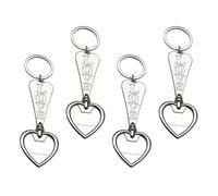 Gadpiparty Abridor de Botellas Diseño Decorativo Forma de Corazón en Aleación de Zinc, Llavero Abrebotellas 4 Piezas para Bares y Hogar para Mochila