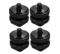 Gadpiparty Adaptador De Tornillo Doble 1/4 Pulgada para Cámara DSLR, Montaje De Zapata, Kit 4 Piezas, Compatible Trípode, Conexión para Flash y Disparador, Accesorios Profesionales