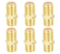 Gadpiparty Adaptador Extensor de Cable Coaxial Tipo F Dorado de Metal Conector Hembra a Hembra Resistente para Cable Rg6 Paquete de 6 Unidades