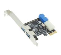 Gadpiparty Adaptador USB Pci-e de 2 puertos, tarjeta de expansión, aleación de aluminio, fácil instalación, actualizaciones de escritorio a USB 3.0, componente interno de computadora