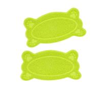 Gadpiparty Alfombrilla para Arena de Gatos y Resistente al Desgaste, Forma de Hueso Verde, Antideslizante para Proteger Suelos y Alfombras