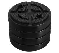 Gadpiparty almohadillas elevadoras para automóviles, 4 almohadillas de goma negras para elevador de dos columnas, redondas, para coche, 12 x 3 cm, 7 cm de distancia entre orificios