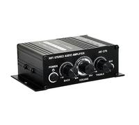Gadpiparty Amplificador de Audio Digital Estéreo 12v para Altavoz Pasivo Compacto y Portátil para Uso Casa y Automóvil Potente Ajuste de Graves y Agudos Diseño LED Elegante